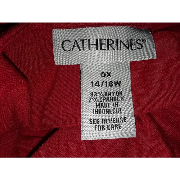 Catherines Dress size 14 Twist-Knot Midi Short Sleeve Dress Red - Picture 6 of 7